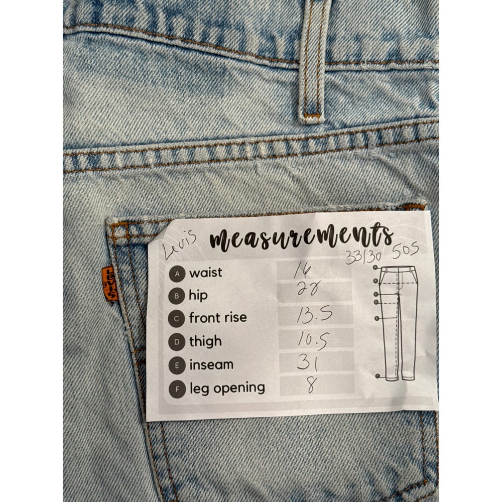 Vtg 1998 Levi's 505 Orange Tab Jeans | distressed/patina Straight Leg W33 x L30‎ - Picture 13 of 16